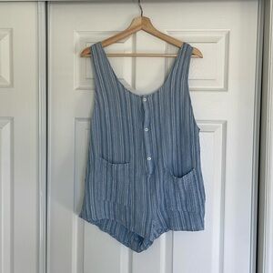 Target Blue Ribbed Romper Size Small
